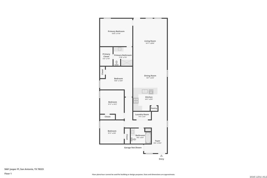 2D floor plan layout of this home in Higdon Crossing, San Antonio, TX (Image 3).