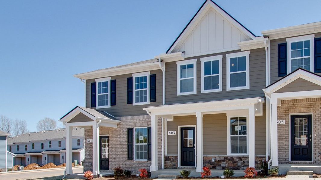 Front exterior of a new home in Campbell Place, Lebanon, TN, highlighting curb appeal (Image 23).