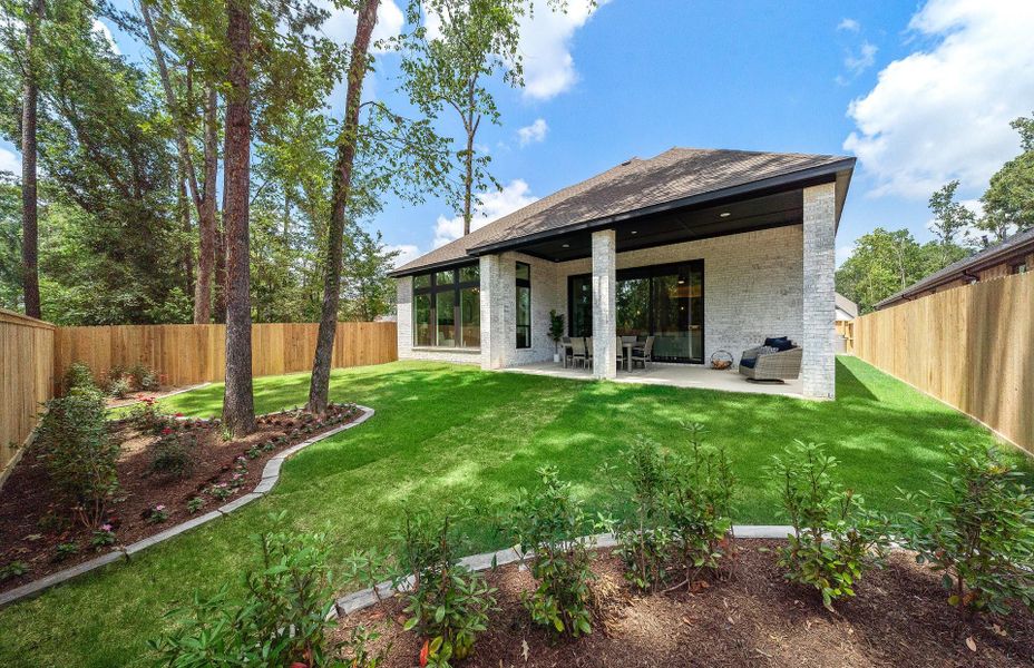 Exterior details and patio area of a home in The Highlands 55′, Porter (Image 21). Exterior details and patio area of a home in The Highlands 55′, Porter (Image 21).