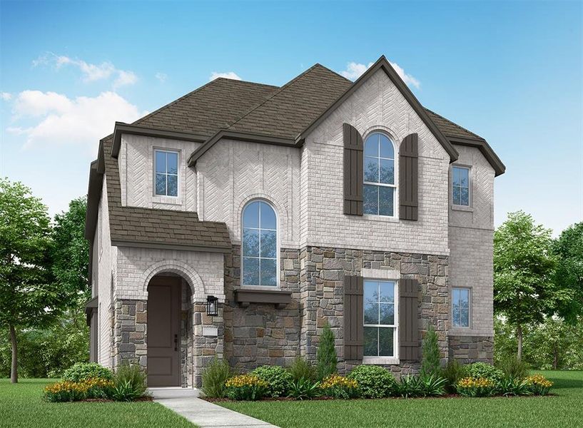 Front exterior of a new home in Mantua Point, Van Alstyne, TX, highlighting curb appeal (Image 1). Front exterior of a new home in Mantua Point, Van Alstyne, TX, highlighting curb appeal (Image 1).