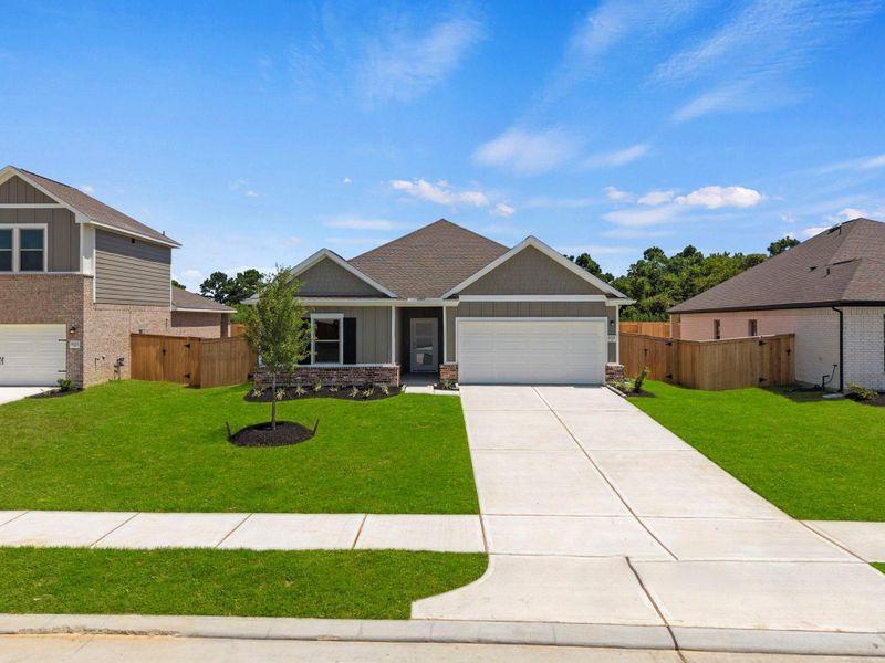 Front exterior of a new home in Windcress, Cove, TX, highlighting curb appeal (Image 20).