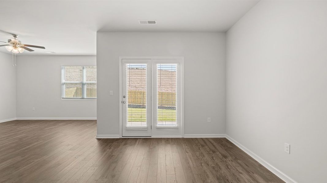 Representative unfurnished interior of a home built from the Cali by D.R. Horton in Captain's Corner, Grovetown (Image 12). Representative unfurnished interior of a home built from the Cali by D.R. Horton in Captain's Corner, Grovetown (Image 12).