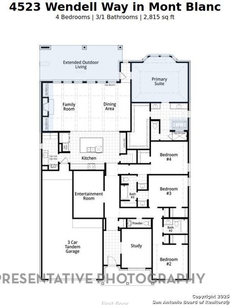 2D floor plan layout of this home in Mont Blanc, Schertz, TX (Image 4). 2D floor plan layout of this home in Mont Blanc, Schertz, TX (Image 4).