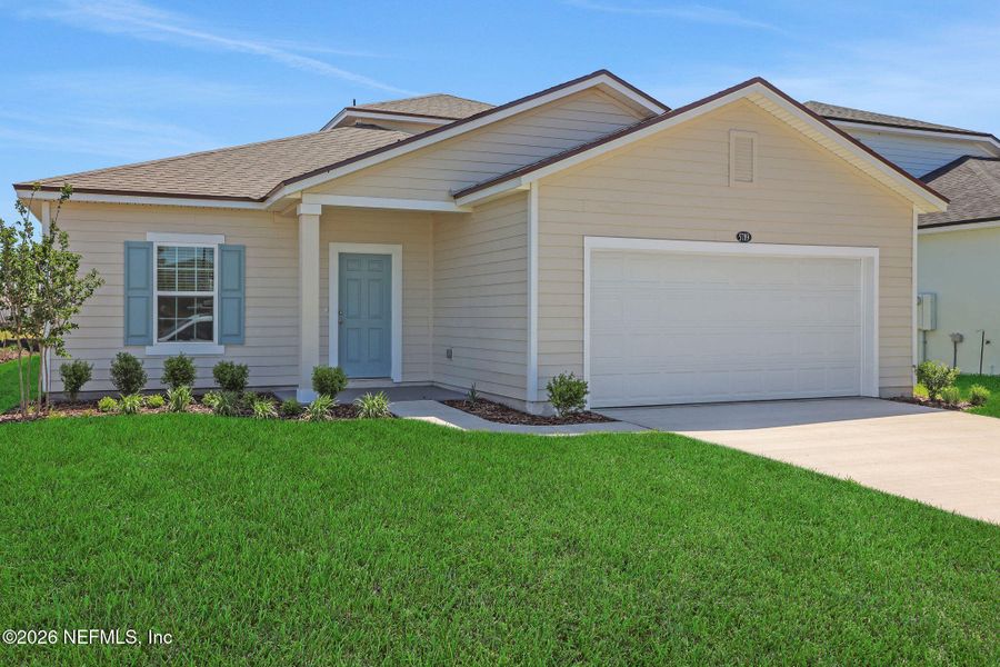 Front exterior of a new home in Diamond Springs, Jacksonville, FL, highlighting curb appeal (Image 19).