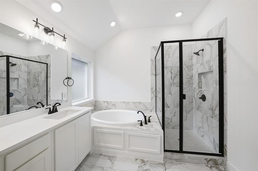 Furnished interior view inside a new home in Light Farms Brenham - 40' Lots, Celina (Image 10). Furnished interior view inside a new home in Light Farms Brenham - 40' Lots, Celina (Image 10).