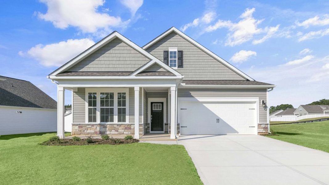 Representative exterior photo of a completed home built from the Clifton by D.R. Horton in The Villas at Collinswood, Aberdeen, NC (Image 19).