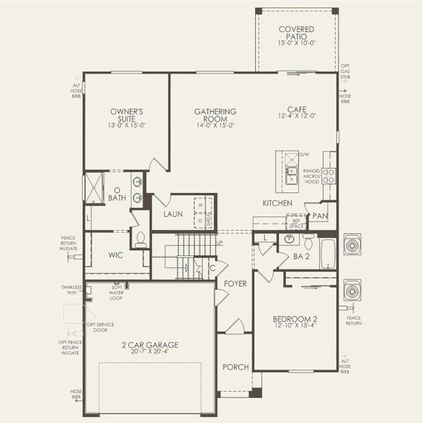 2D floor plan layout for the Starling by Pulte Homes in Festival Foothills, Buckeye, AZ (Image 4).