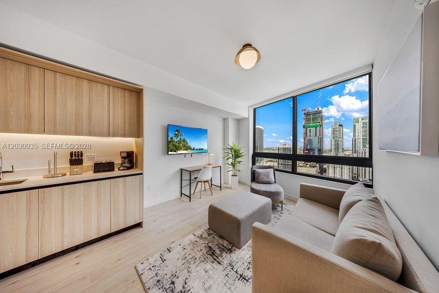Furnished interior view inside a new home in , Miami (Image 16).