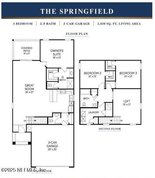 2D floor plan layout of this home in Cordova Palms, St. Augustine, FL (Image 3).