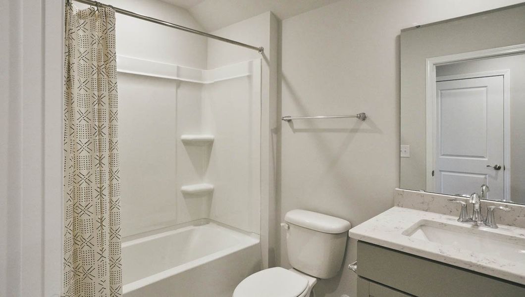 Furnished interior view inside a new home in The Villas at Kinsley, Jamestown (Image 16). Furnished interior view inside a new home in The Villas at Kinsley, Jamestown (Image 16).