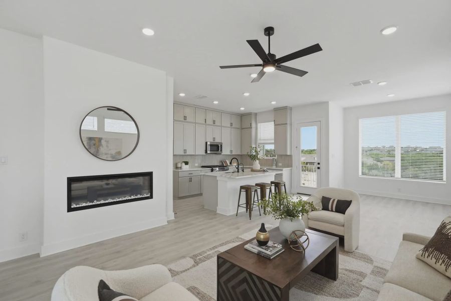 Furnished interior view inside a new home in Rose Hill, San Antonio (Image 2).