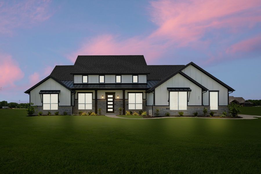 Front exterior of a new home in Pecan Acres, Red Oak, TX, highlighting curb appeal (Image 17). Front exterior of a new home in Pecan Acres, Red Oak, TX, highlighting curb appeal (Image 17).