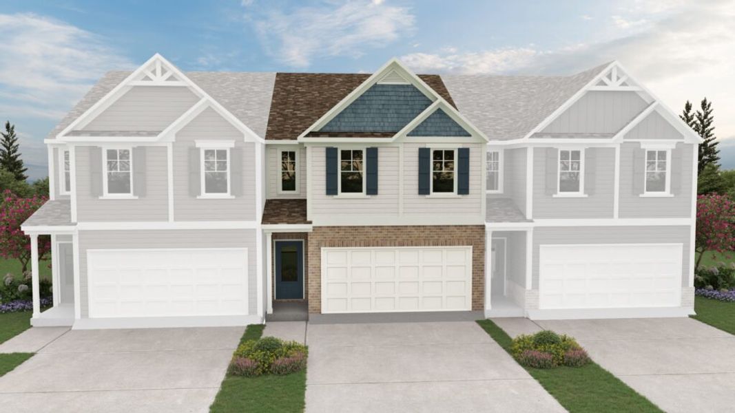 Representative exterior photo of a completed home built from the The Newbury II by Direct Residential Communities in Cash's Crossing, Ellenwood, GA (Image 6).