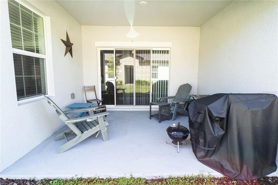 Exterior details and patio area of a home in Angeline Active Adult, Land O' Lakes (Image 20).
