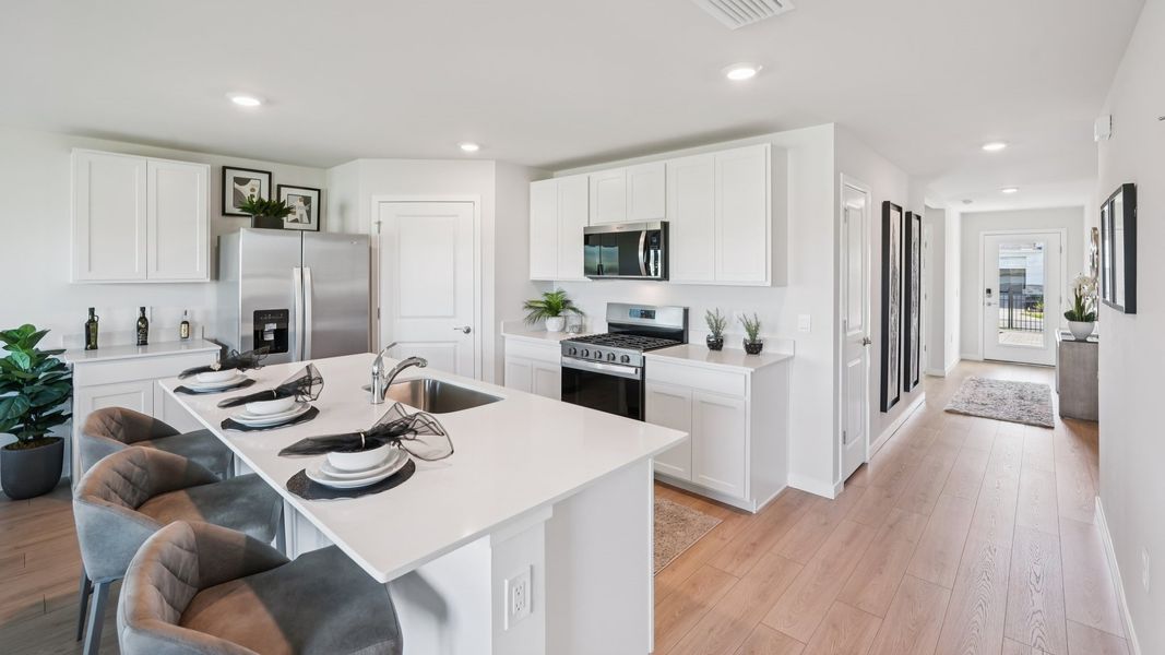 Representative furnished interior of a home built from the Freeport II by D.R. Horton in Palmetto Landing at Babcock Ranch Express, Punta Gorda (Image 11).