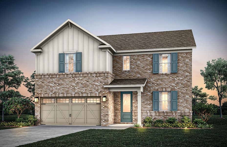 Representative exterior photo of a completed home built from the Winthrop by Pulte Homes in Linden Grove, Powder Springs, GA (Image 22).