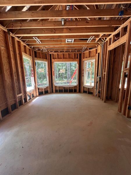 Expansive Master Suite with Large Picture windows with serene views of the backyard acerage