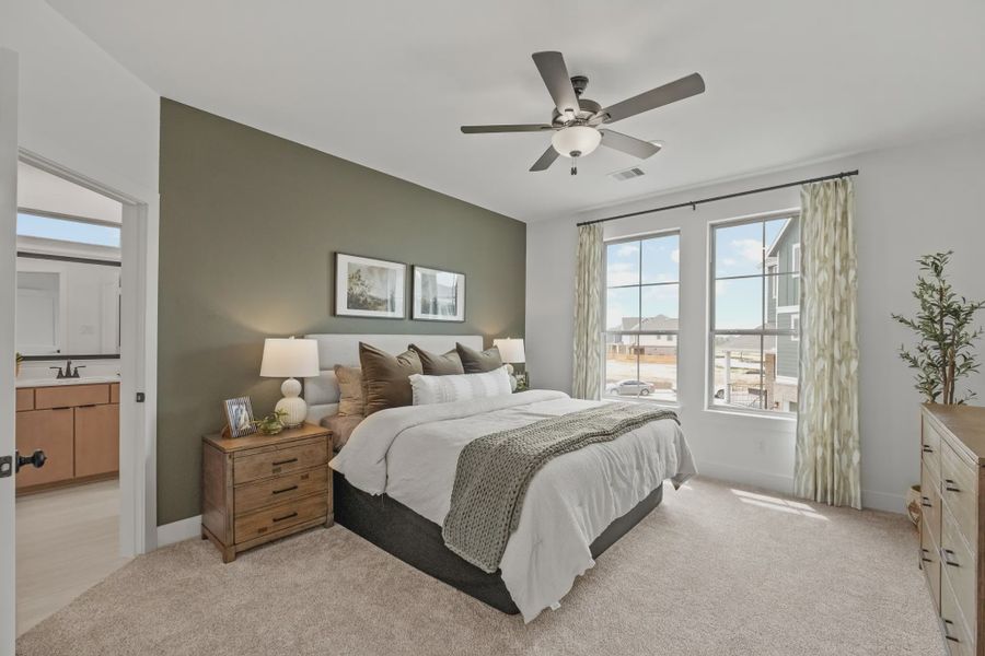 Representative furnished interior of a home built from the Oakdale by Chesmar Homes in Bridgeland, Elgin (Image 16).