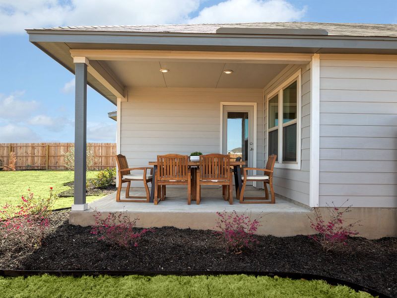 Sip your favorite beverage on the covered patio.