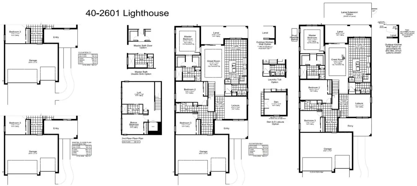 2D floor plan layout of this home in SkySail, Naples, FL (Image 3).