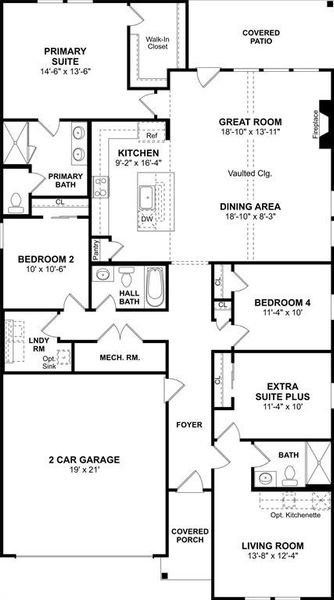 2D floor plan layout of this home in Aspire at Noble Ridge, Howe, TX (Image 3).