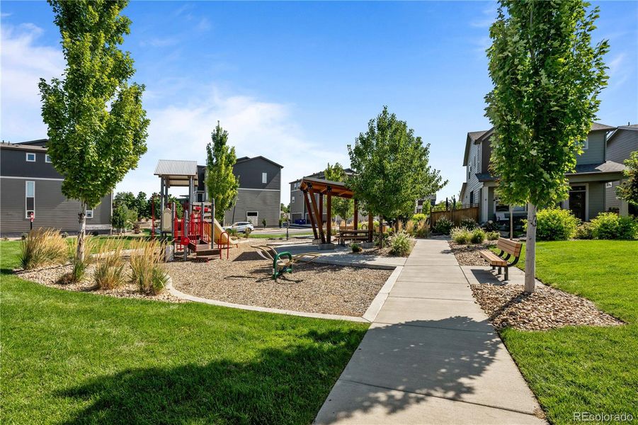 Neighborhood playground just steps away, offering a fun and inviting space to gather, play, and enjoy the outdoors. Neighborhood playground just steps away, offering a fun and inviting space to gather, play, and enjoy the outdoors.