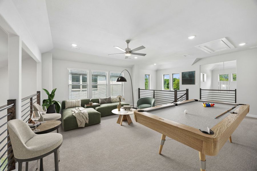 Game Room in the Picasso II home plan by Trophy Signature Homes – REPRESENTATIVE PHOTO Game Room in the Picasso II home plan by Trophy Signature Homes – REPRESENTATIVE PHOTO