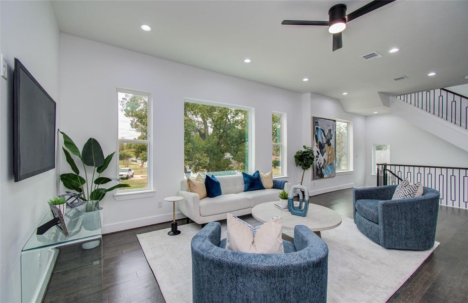 Living room with plenty of natural light