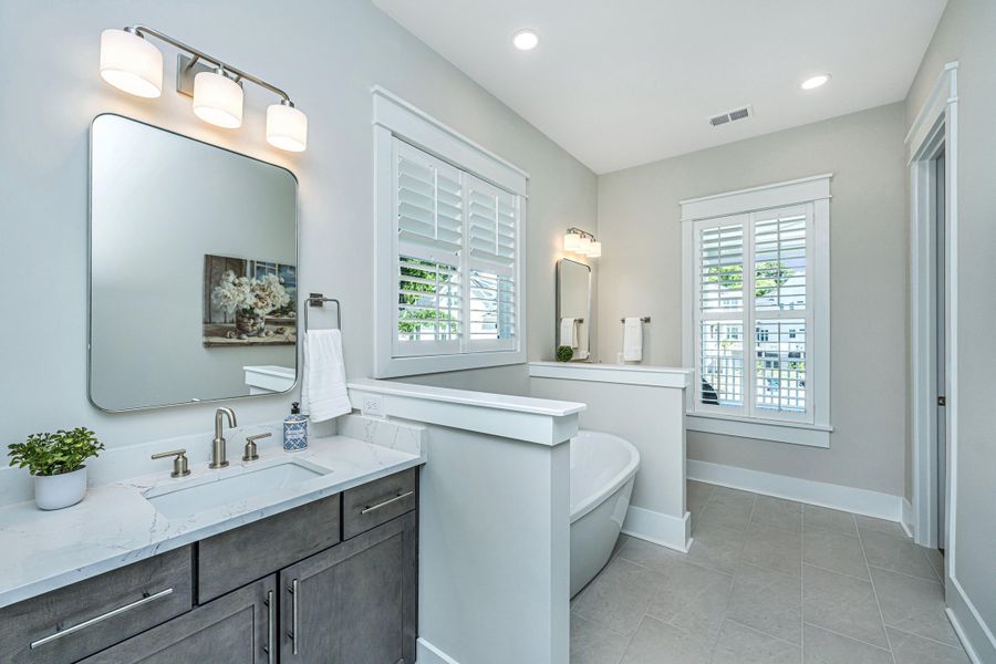 Furnished interior view inside a new home in Overlook at Copahee Sound, Awendaw (Image 49).