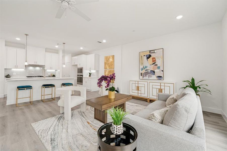 Furnished interior view inside a new home in , The Colony (Image 15).