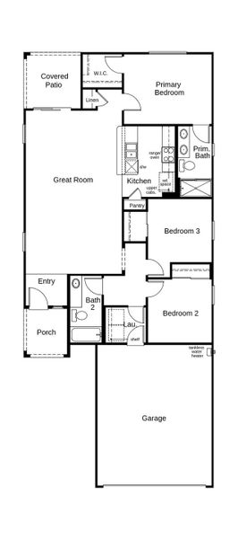 2D floor plan layout of this home in Mandarina Reserve, Marana, AZ (Image 4). 2D floor plan layout of this home in Mandarina Reserve, Marana, AZ (Image 4).