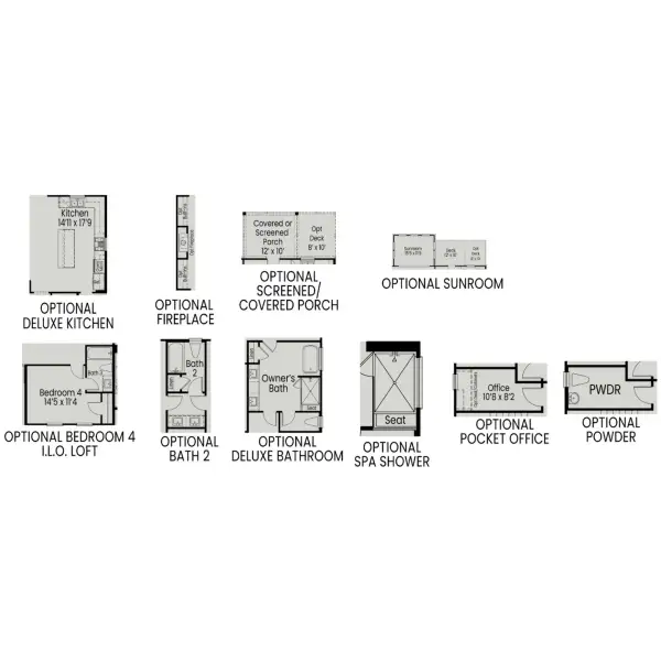 2D floor plan layout of this home in Addison West, Holly Springs, NC (Image 4).