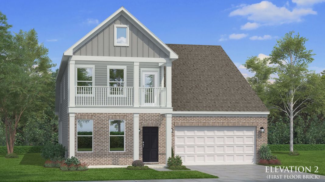 Representative exterior photo of a completed home built from the Ansley by DRB Homes in Weavers Pointe, Zebulon, NC (Image 7).