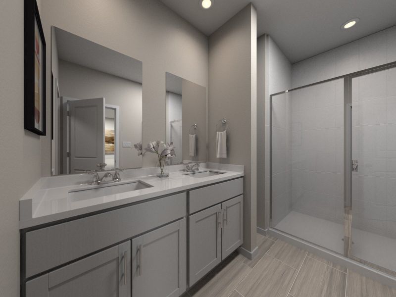 Furnished interior view inside a new home in The District at Oakleaf - The Grove, Middleburg (Image 8).