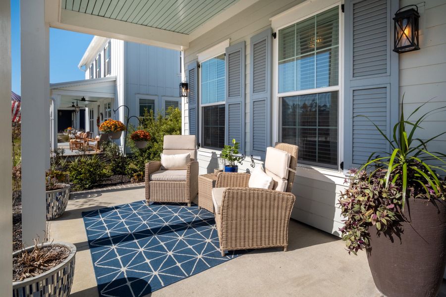 Exterior details and patio area of a home in Midtown at Nexton, Summerville (Image 28). Exterior details and patio area of a home in Midtown at Nexton, Summerville (Image 28).