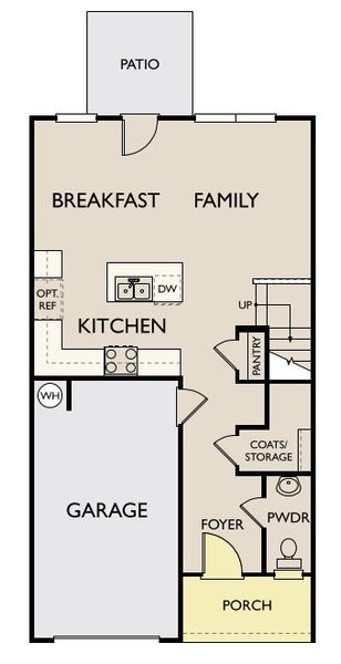 2D floor plan layout of this home in Towns at The Point, Rolesville, NC (Image 3).
