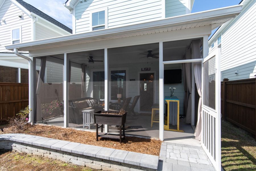 Exterior details and patio area of a home in Nexton - Midtown - The Park Collection, Summerville (Image 24).