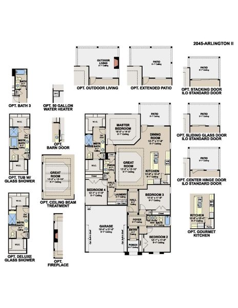 2D floor plan layout for the Arlington by Hakes Brothers in Veranda Signature, San Antonio, TX (Image 3).