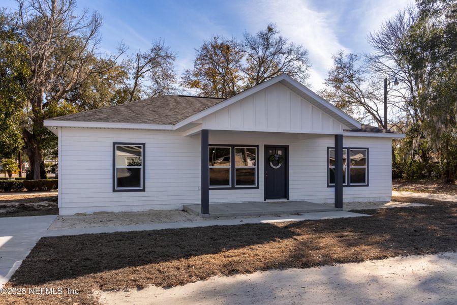 Front exterior of a new home in , Lake Butler, FL, highlighting curb appeal (Image 2). Front exterior of a new home in , Lake Butler, FL, highlighting curb appeal (Image 2).