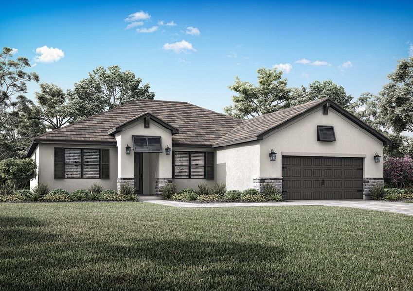 Exterior elevation rendering of the Key Biscane.