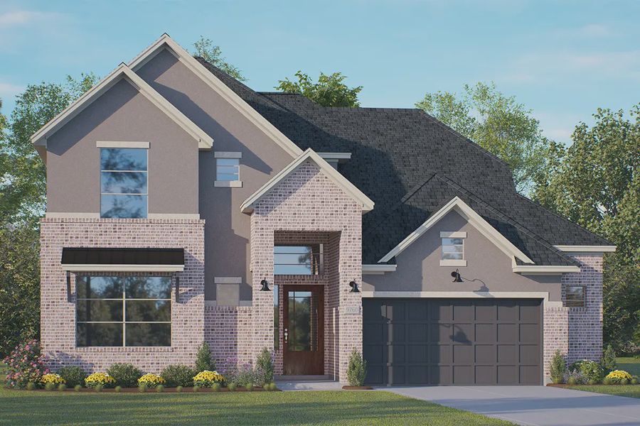 Representative exterior photo of a completed home built from the Rivercrest by Chesmar Homes in Elyson 60's, Katy, TX (Image 19).