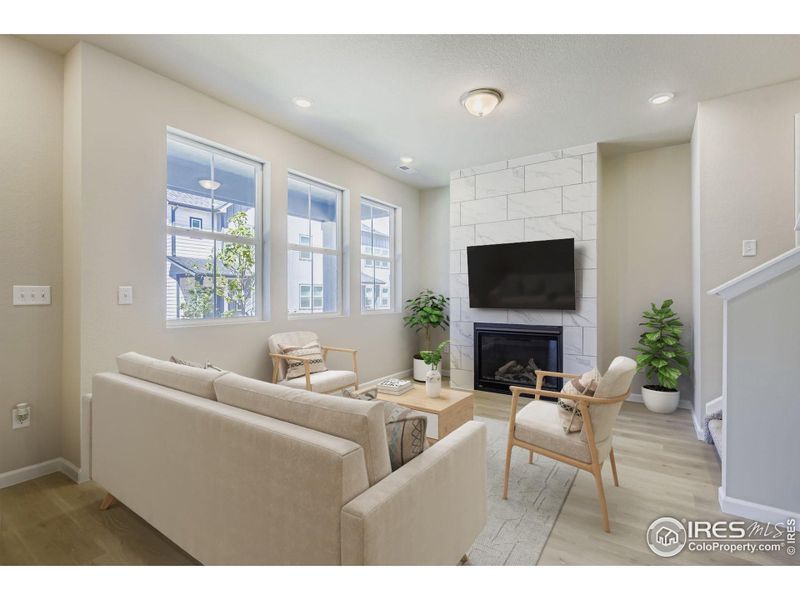 Cozy Living Room With Fireplace