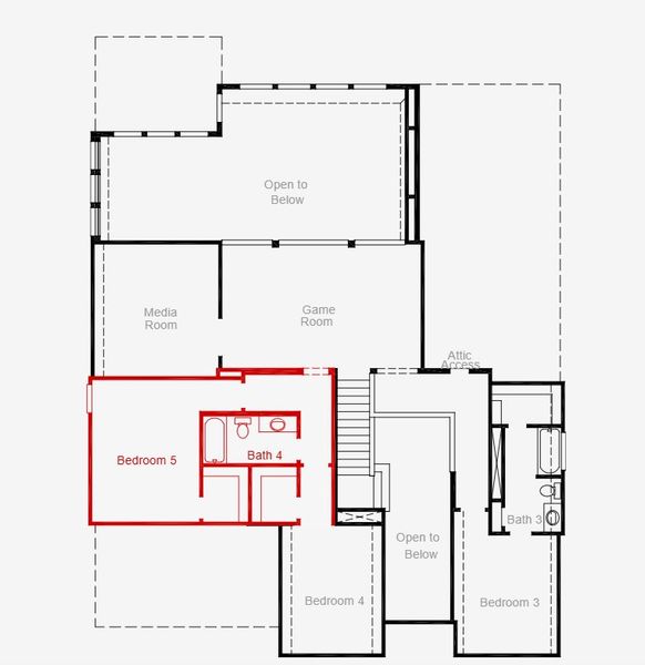 2D floor plan layout of this home in Buffalo Crossing, Cibolo, TX (Image 3).