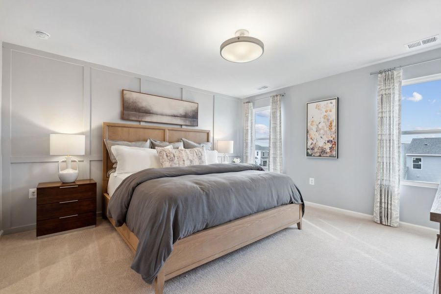 Representative furnished interior of a home built from the The Rutledge by Stanley Martin Homes in Essence at Trinity Townhomes, Columbia (Image 49).