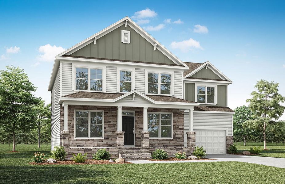 Representative exterior photo of a completed home built from the Colfax by Eastwood Homes in Hillcrest Grove, Wendell, NC (Image 11).