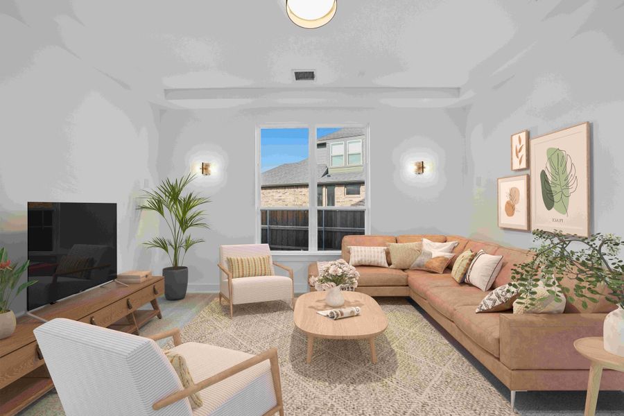 Furnished interior view inside a new home in Estates at Rockhill, Frisco (Image 31). Furnished interior view inside a new home in Estates at Rockhill, Frisco (Image 31).