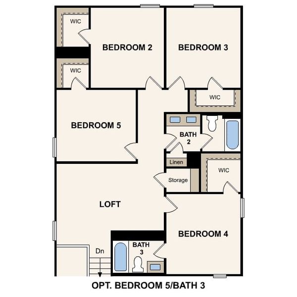 2D floor plan layout for the Willow by Century Communities in Sperling Farms, Ferris, TX (Image 6).