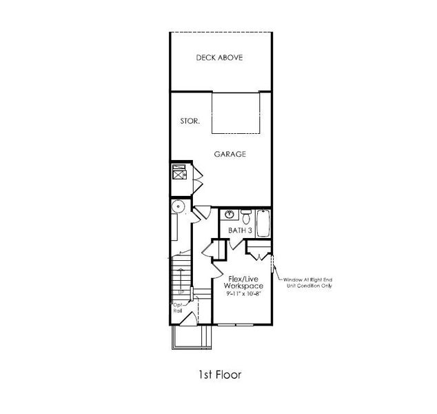 2D floor plan layout for the Teravista 3-Story by Pulte Homes in 1871 Hollywood, Atlanta, GA (Image 7).