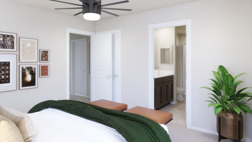 Primary Bedroom Virtual Rendering | Apex Floorplan | Wildera – Crest Series | New Homes in San Tan Valley, AZ by Landsea Homes