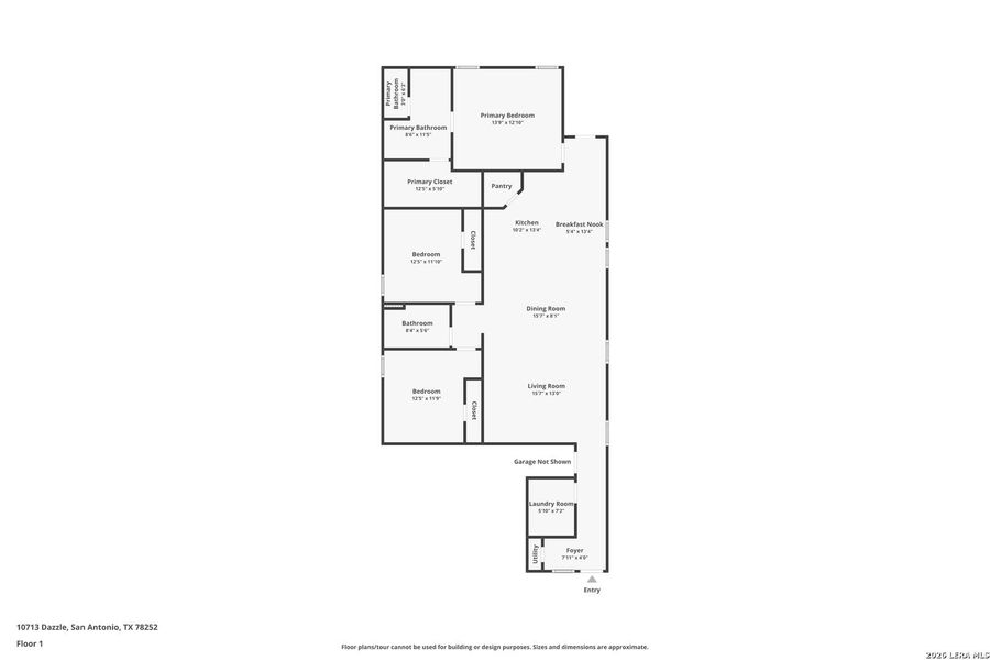2D floor plan layout of this home in Applewood, San Antonio, TX (Image 3).